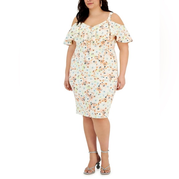 NWT Rachel Roy Floral Ruffle Midi Dress - Picture 2 of 15